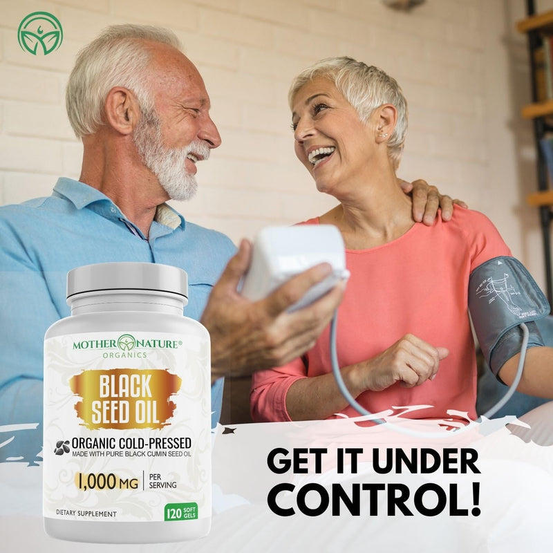 [Australia] - Black Seed Oil Capsules - 120 count (ORGANIC, non-GMO Liquid) Premium Cold Pressed Black Cumin Seed Oil - 500mg each, 1000mg Per Serving w/Omega 3,6, 9 