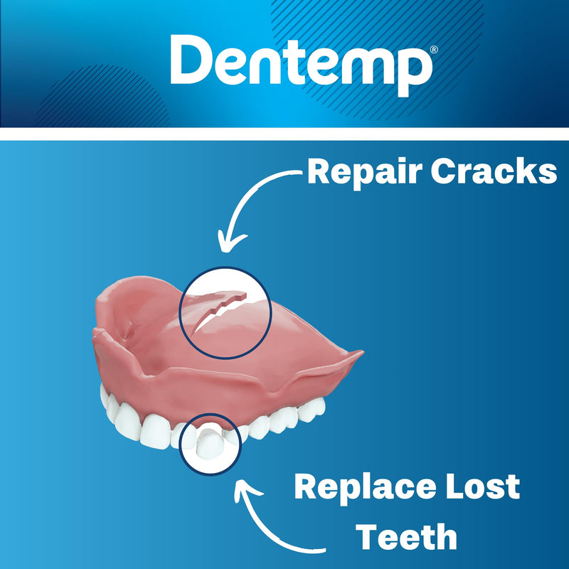 [Australia] - Dentemp Repair Kit - Repair-It Advanced Formula Denture Repair Kit - Denture Repair Kit Repairs Broken Dentures - Denture Repair to Mend Cracks & Replace Loose Teeth (Value Size) 