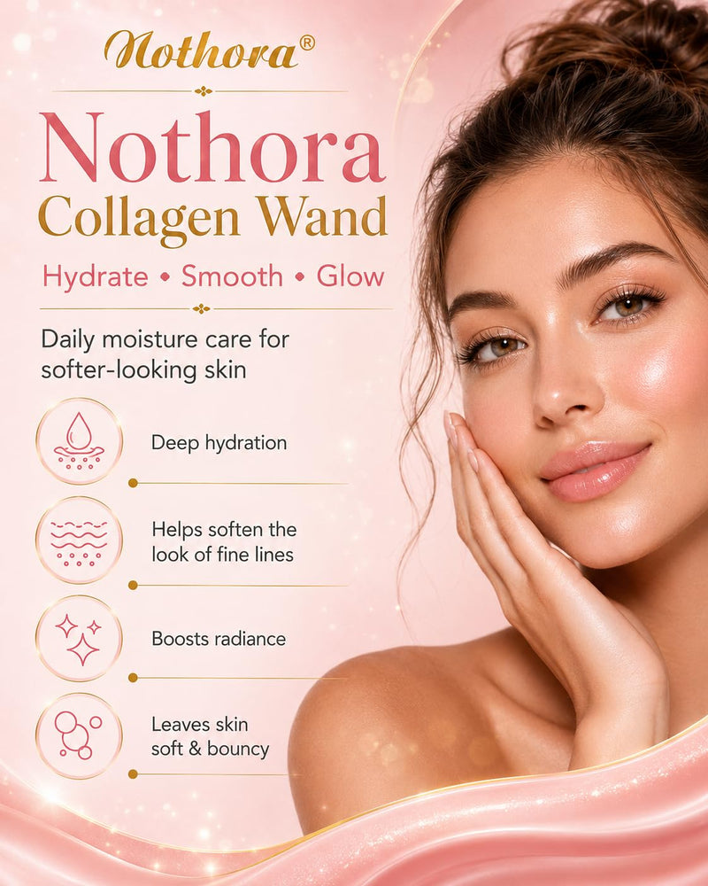 2-Pack Nothora® Collagen Wand, Nothora Pure Collagen Wand Stick, Multi-effect Hydrating Skin Balm, Smooths and Brightens the Look of Skin, Ready for Make-Up, Suitable for Face, Eyes, Lips and Neck