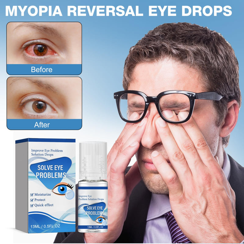 2Pcs Myopia Reversal Eye Drops, Improve Eye Problem Solution Drops, Eye Wellness Drops, Soothing Eye Drops for Dry Eyes, Alleviate Eye Fatigue, Relieve Blurred Vision and Clear Eyesight