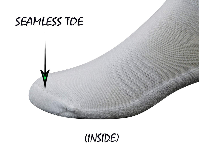 [Australia] - Yomandamor Mens Cotton Diabetic Low Cut Socks with Seamless Toe,5 Pairs 10-13 5 Pairs White 