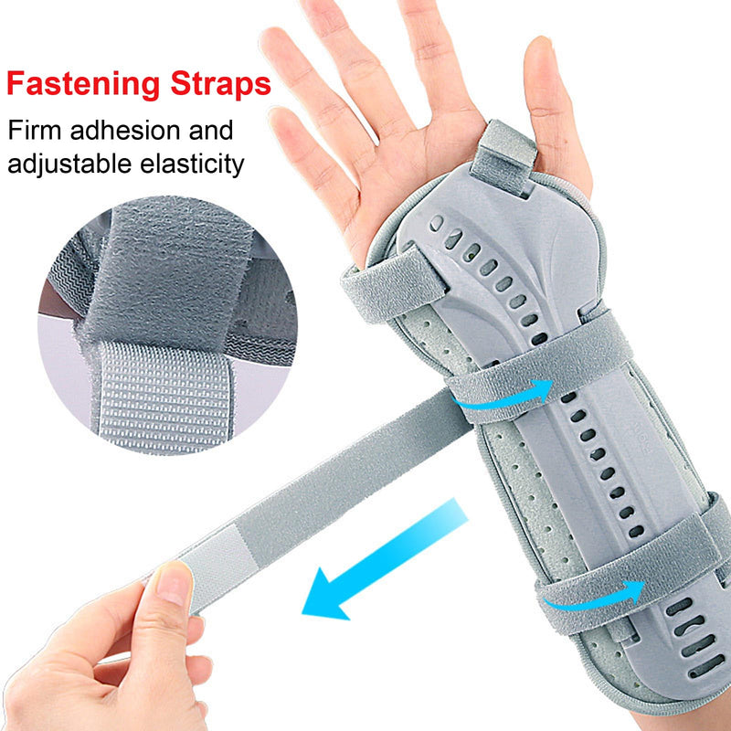 Forearm & Wrist Support Brace Splint, Forearm Immobilizer Brace Splints Breathable Wrist Splint for Carpal Tunnel, Upgraded with Double Splint, Great for Wrist Pain, Sprain, Sports Injuries (Left) Left