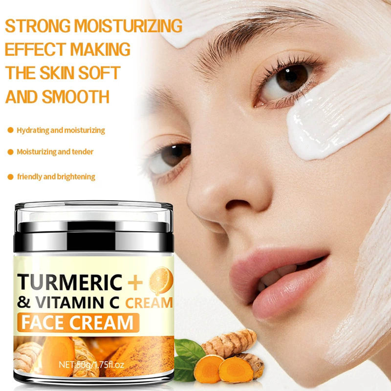Turmeric Firming Face Cream,Hydrating Anti-wrinkle Tighten Lift Face Cream for Smooths Wrinkles, Tightening and Lift Skin, Fine lines, Loose & Sagging Skin for Dry, Sensitive & Dull 1.76 oz