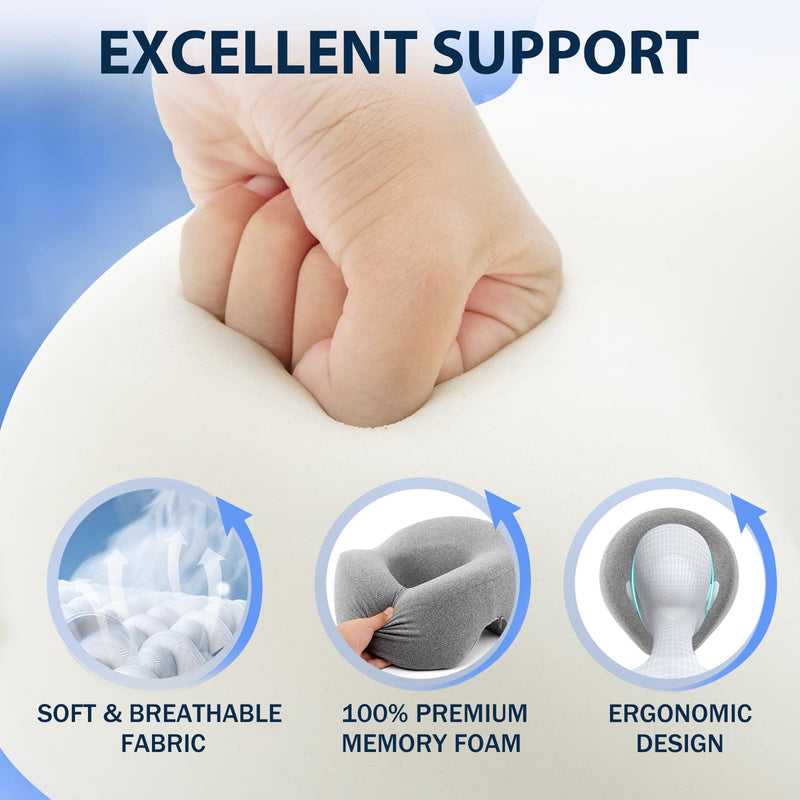 [Australia] - Face Down Pillow Massage Headrest for Bed, Face Down Pillow After Eye Surgery BBL Post Eye Surgery Recovery, Comfortable Support Equipment for Sleeping & Pain Relief Gray 