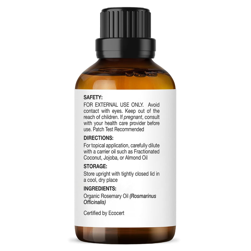 [Australia] - Majestic Pure USDA Organic Rosemary Essential Oil, Premium Grade, 100% Organic & Premium Rosemary Oil for Hair Growth, Skin, Face, Aromatherapy & Diffuser - 1 fl oz 1 Fl Oz (Pack of 1) 