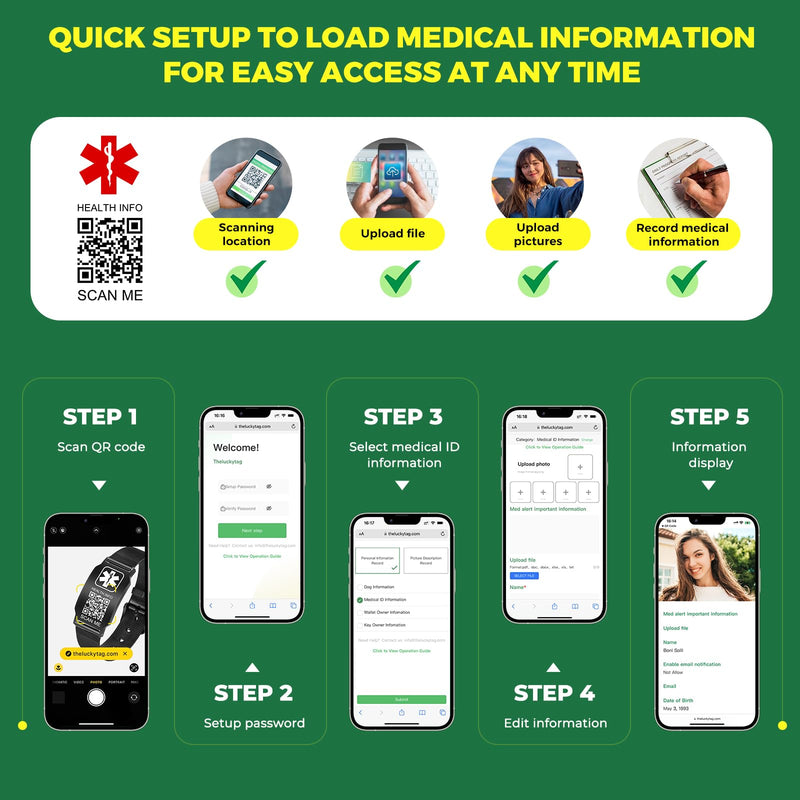 [Australia] - Upgraded Medical Bracelets Men Women with QR Code Medical Alert ID Bracelets - Titanium Steel Wristband Fits Wrists Up 8''-10'' - More Space Custom Emergency Medical ID Info 9.84'' Stainless Steel Mesh Watch Band - Black 