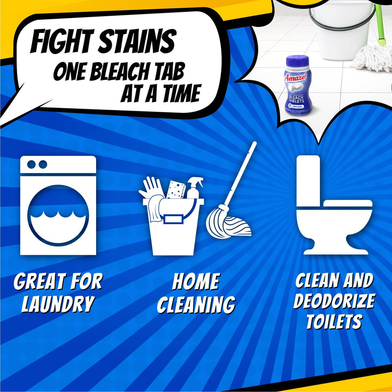 [Australia] - AMAZE Ultra Concentrated Bleach Tablets [32 tablets] - Meadow Scent - for Laundry, Toilet, and Multipurpose Home Cleaning. No Splash Liquid Bleach Alternative 