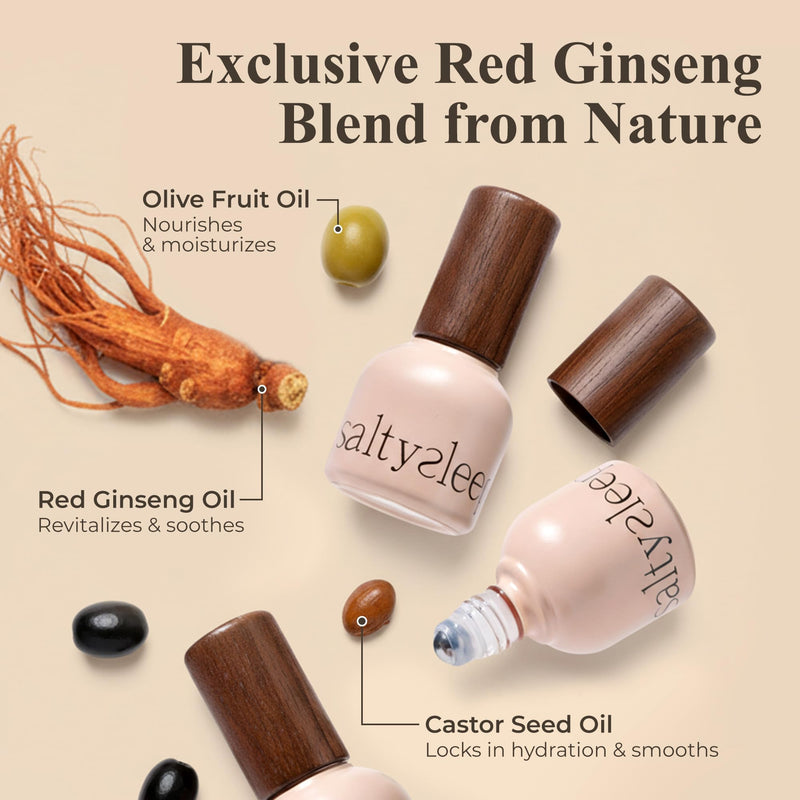 Roll On Essential Aroma Oil Premium Blend - Korean Ginseng, Olive Fruit, Castor Seed Relaxation Support Cooling Sensation Vitality Support Pocket-Sized Aromatherapy Oil 0.33 fl.oz 10ml