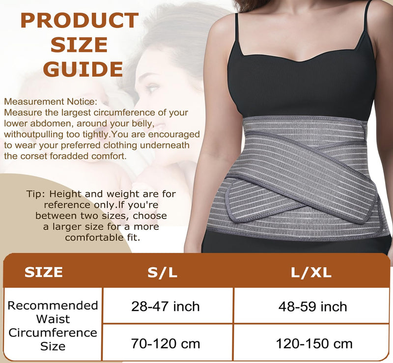 [Australia] - Abdominal Binder Post Surgery, Postpartum Belly Band – C Section Belly Binder Support Belt, Post Surgery Compression Garment, Stomach Wrap, Hernia Belt for Women & Men, 2-in-1 L/XL 