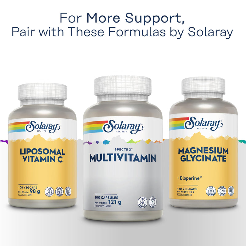 Solaray Multivitamin Spectro for Men & Women - 100 Capsules | 1-A-Day Formula with Iron | 30 Vitamins, Minerals & Botanicals | Bone, Immune & Energy Support