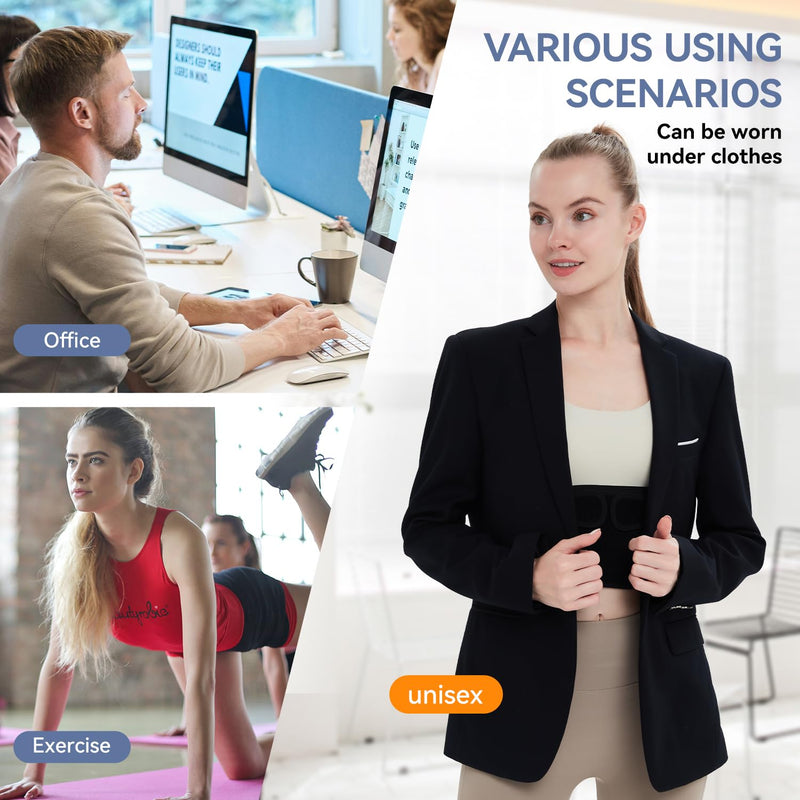 Posture Corrector for Men & Women - Adjustable Back Support Brace, Upper Pain Relief & Slouching Correction, Invisible Under Clothes(Black, Small)