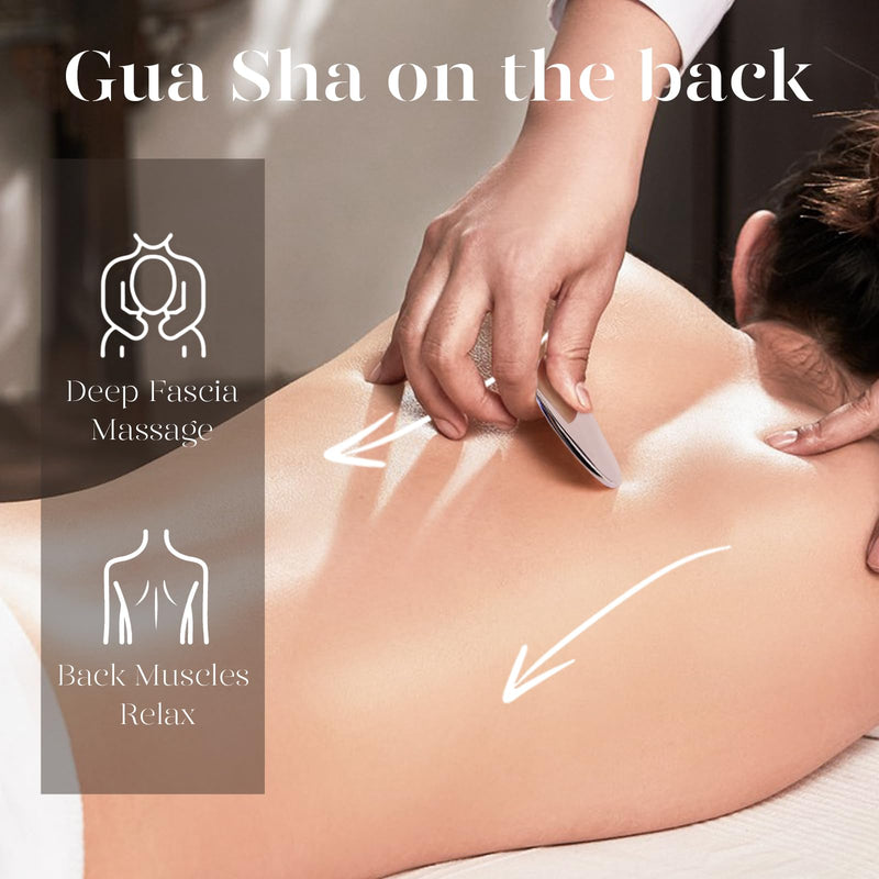 [Australia] - BAIMEI Stainless Steel Gua Sha Facial Massager Tools |Relax Back Muscles | Face Sculpting | Daily Beauty Routine | Guasha Tool for Face|Skincare Gift for Women Grey 