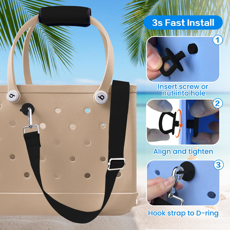 XYFuuee Strap Wrap for Bogg Bag Accessories, Beach Bag Organizer Inserts for Original Large Bogg Bag Accessories with 8 Removable Metal Fasteners