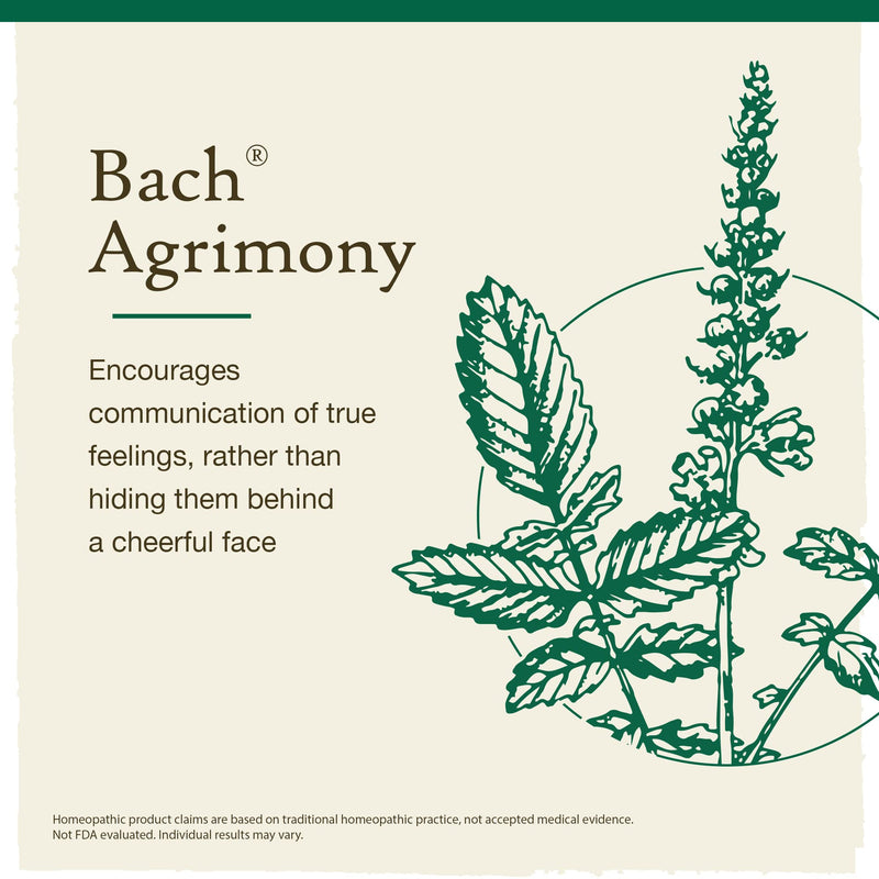 [Australia] - Bach Original Flower Remedies, Agrimony for Open Communication (Non-Alcohol Formula), Natural Homeopathic Flower Essence, Holistic Wellness and Stress Relief, Vegan, 10mL Dropper 