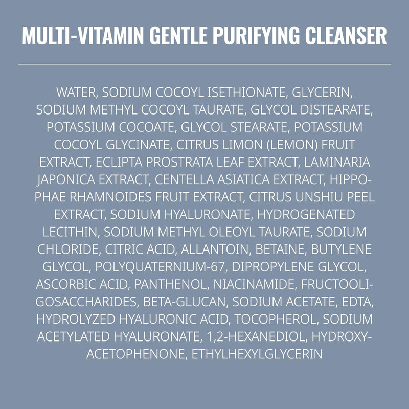 ASNO Multi Vitamin Gentle Purifying Cleanser 150ml – Low pH Vegan Face Wash for Sensitive Skin, Hydrating Deep Cleanse with Fine Bubble, Lemon + Niacinamide + Centella Asiatica, Korean Skincare