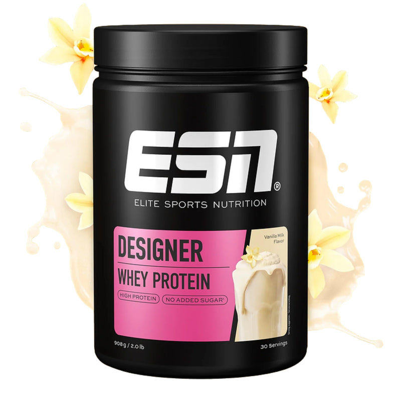 [Australia] - ESN Designer Whey Protein Powder, vanilla, 908 g, up to 23 g protein per serving, ideal for building and maintaining muscle, tested quality - made in Germany Vanilla Milk 