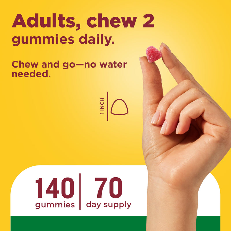 Nature Made Multivitamin + Omega-3, Multivitamin Gummies for Adults, 140 Ct | Adult Gummy Vitamins & Minerals, Multivitamin Gummies for Women and Men, Daily Nutritional Support, 70 Day Supply Strawberry, Lemon & Orange 140 Count (Pack of 1)