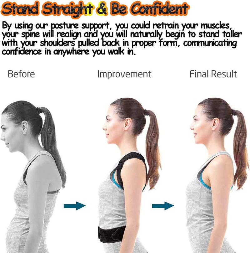 Back Brace Posture Corrector, Adjustable Posture Back Brace Support Shoulder Straightener Trainer Waist Belt Upper and Lower Back Pain Relief for Men Women Body Correction(4X-Large/50-54)