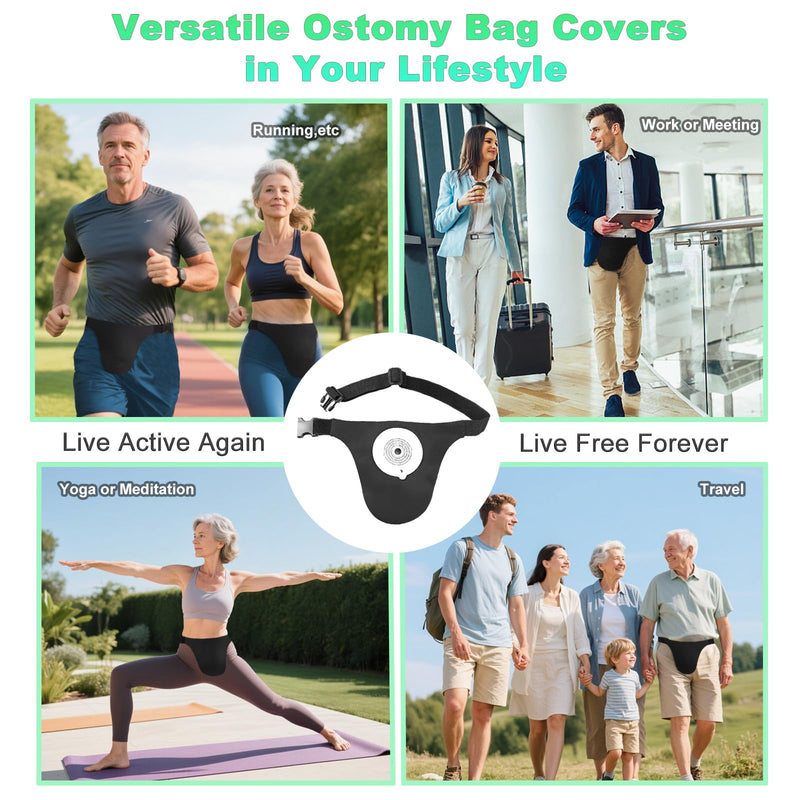 [Australia] - Ostomy Belts for Men and Women Adjustable Stealth Belt for Ostomy Bag Men Women Breathable Ostomy Colostomy Bag covers for Women Colostomy Supplies 