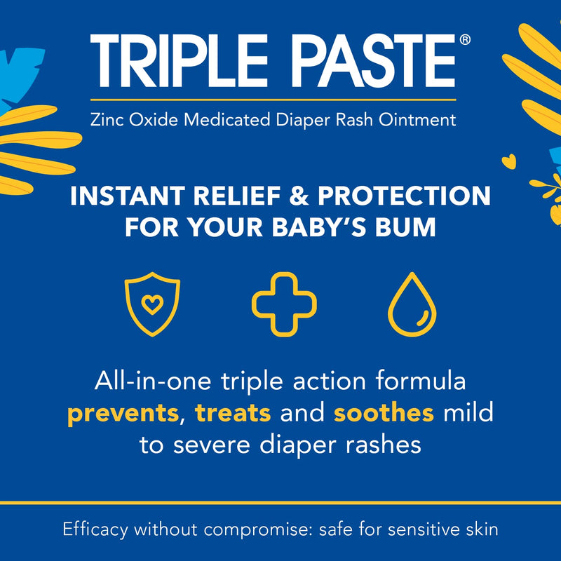 [Australia] - Triple Paste Diaper Rash Cream for Baby - 16 Oz Tub - Zinc Oxide Ointment Treats, Soothes and Prevents Diaper Rash - Pediatrician-Recommended Hypoallergenic Formula with Soothing Botanicals 16 Ounce 