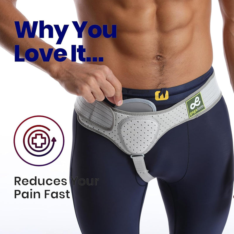 Inguinal Hernia Belt I For right or left side I Hernia Belt I Postoperative Men's Inguinal Hernia Support Belt for Inguinal Hernia | Adjustable Elasticity-S Small 1