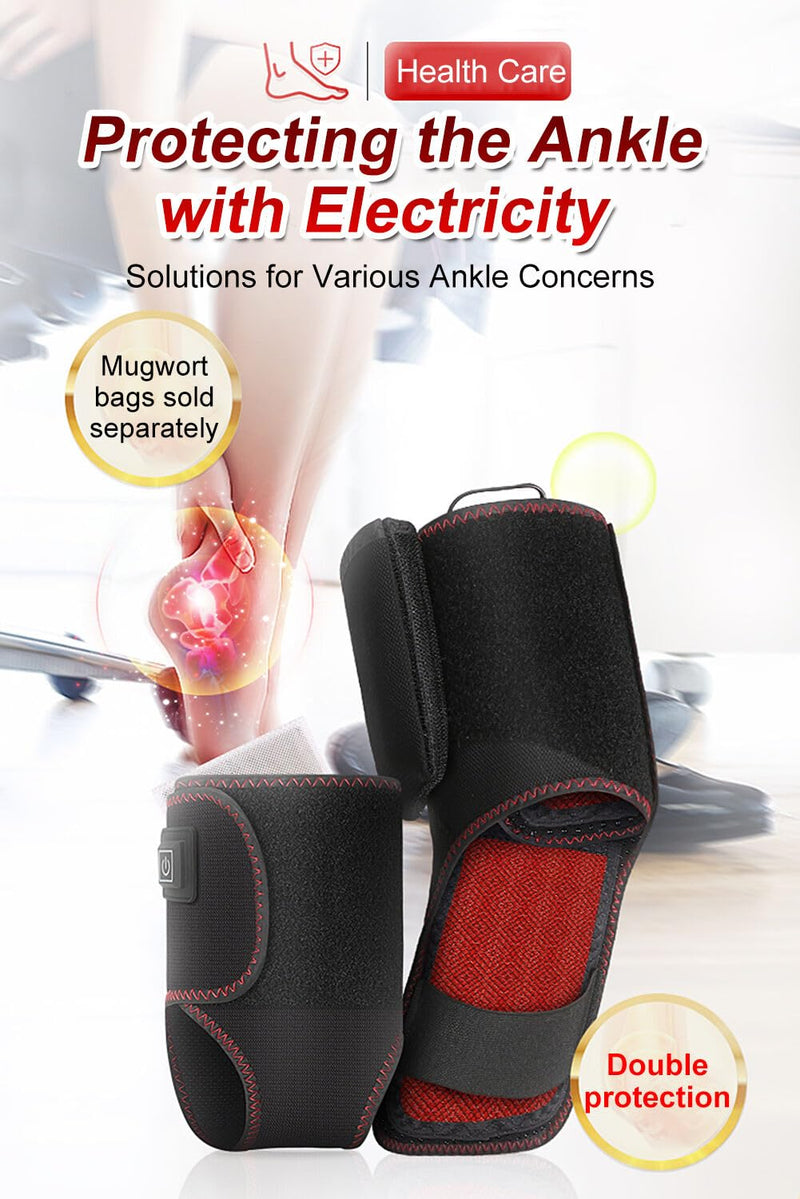 Ankle Support–Far Infrared Electric Heater,Ankle Sprain & Joint Care,Ligament Injury,USB Heating,Home/Office/Outdoor Use,Cold Resistance,Unisex,Black Ankle&instep heated-power bank