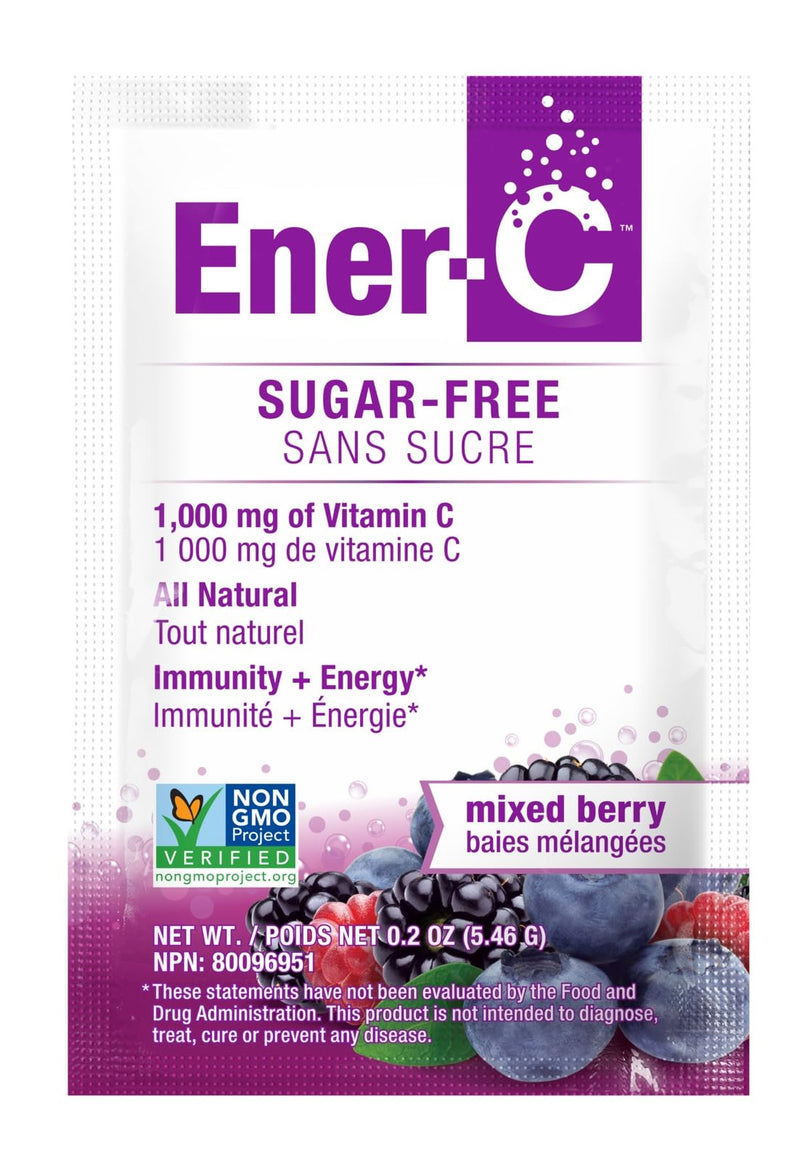 Ener-C Sugar Free Multivitamin Drink Mix, No Sugar - Mixed Berry, 30 Count | Vitamin Powder for Water, Electrolytes Powder, Hydration Boost Packets, Zero Sugar, Vitamin C & B12 Sugar Free Mixed Berry 0.2 Ounce (Pack of 30)