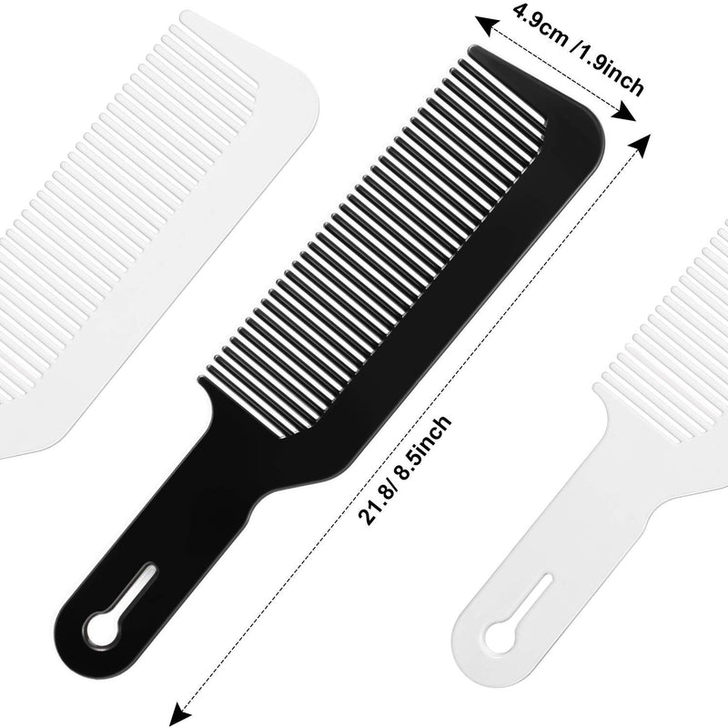 Boao 12 Pieces Barber Combs, Plastic, Clipper Combs for Clipper-cuts and Flattops, Heat Resistant, Anti-static, 9 Inch, Black and White
