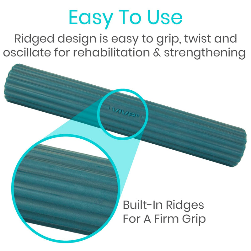 [Australia] - Vive Twist Bar for Physical Therapy & Tennis Elbow Relief - For Improving Tendonitis & Grip Strength - Flex Resistance for Golfers, Hand, Epicondylitis, Equipment - Strengthens Wrists & Forearms Heavy 