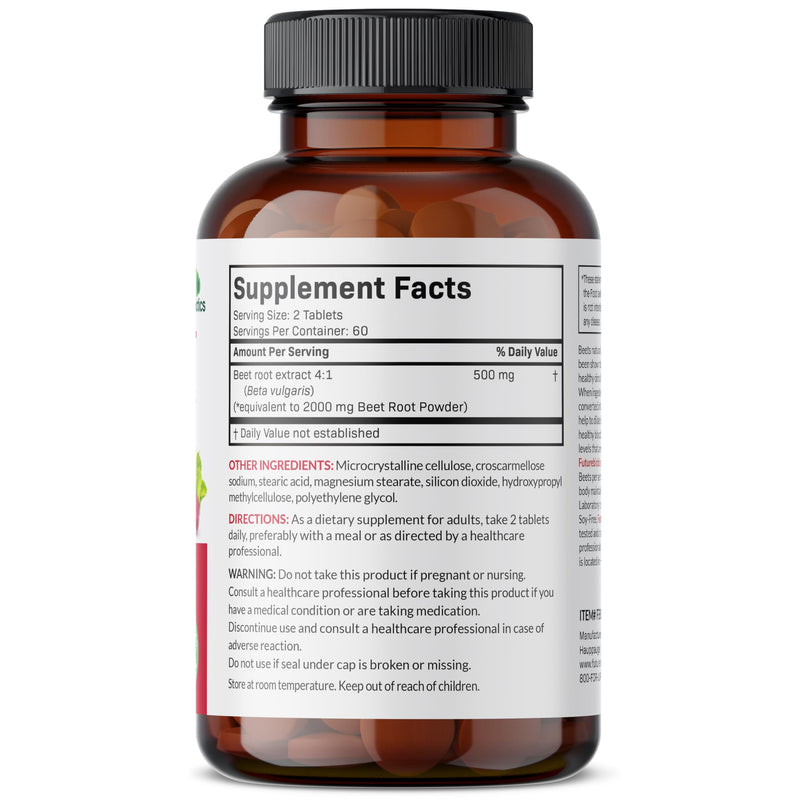 [Australia] - Futurebiotics Beet Root Extra Strength (Equivalent to 2000mg Beet Root per Serving from 500mg 4:1 Extract), Non-GMO, 120 Vegetarian Tablets 120 Count (Pack of 1) 