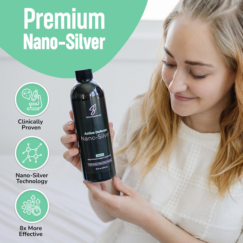 [Australia] - Colloidal Silver w/Nano Technology - 32ppm 16oz - 8X More Effective - Natural Immune Support - Save The Sick Days - Ages 5 & Up - Outperforms Higher PPM Silvers - No Taste & Smell - 3rd Party Tested 16 Fl Oz (Pack of 1) 