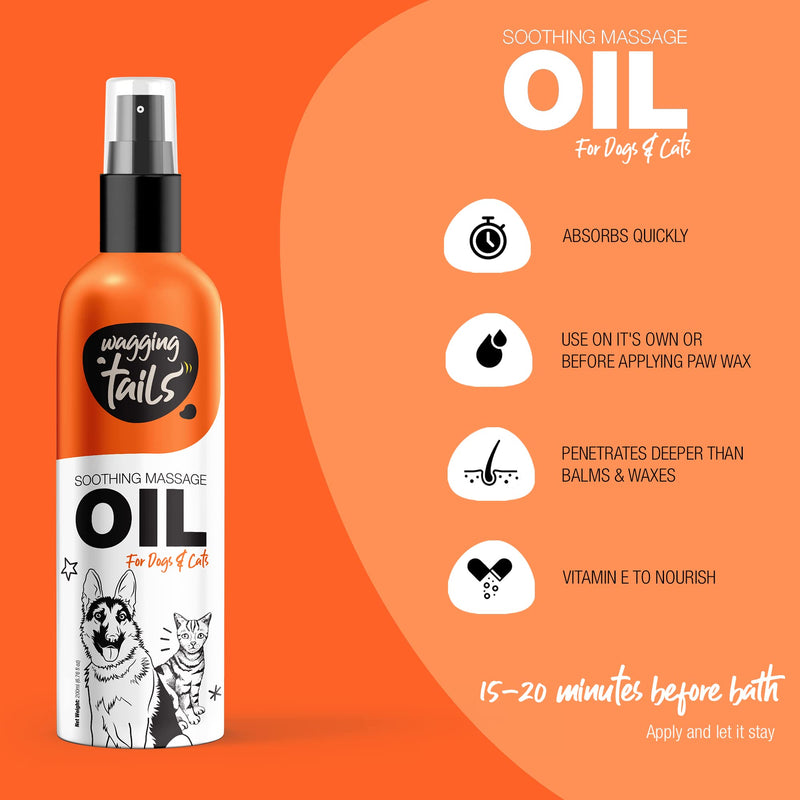 Wagging Tails 6-in-1 Soothing Oil 6.76 fl oz for Dogs | All Natural Ingredients Coconut Oil and Vitamin E Help Control Hair Fall & Improve Coat Shine and Softness Pack Of 1 - PawsPlanet Australia