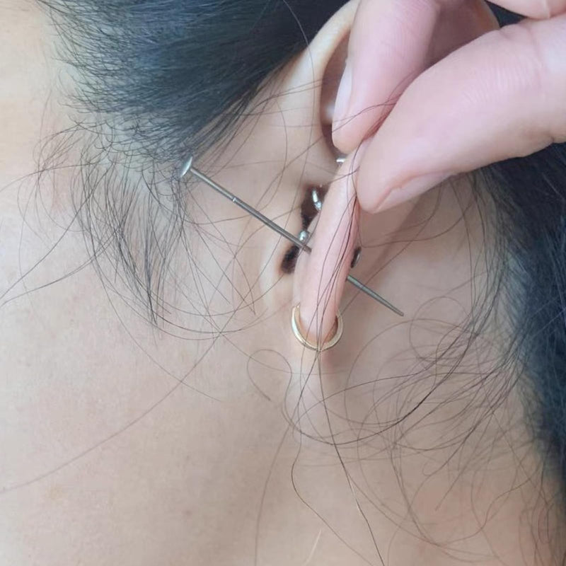 [Australia] - G23 Titanium Threadless Piercing Taper 16G/18G/20G Flat Back Earring Applicator Tool Insertion Pin for Push In Nose Lip Ear Tragus Helix Body Piercing Jewelry Stretcher Assistant Tool 2Pcs, 20G, Curved&Straight 