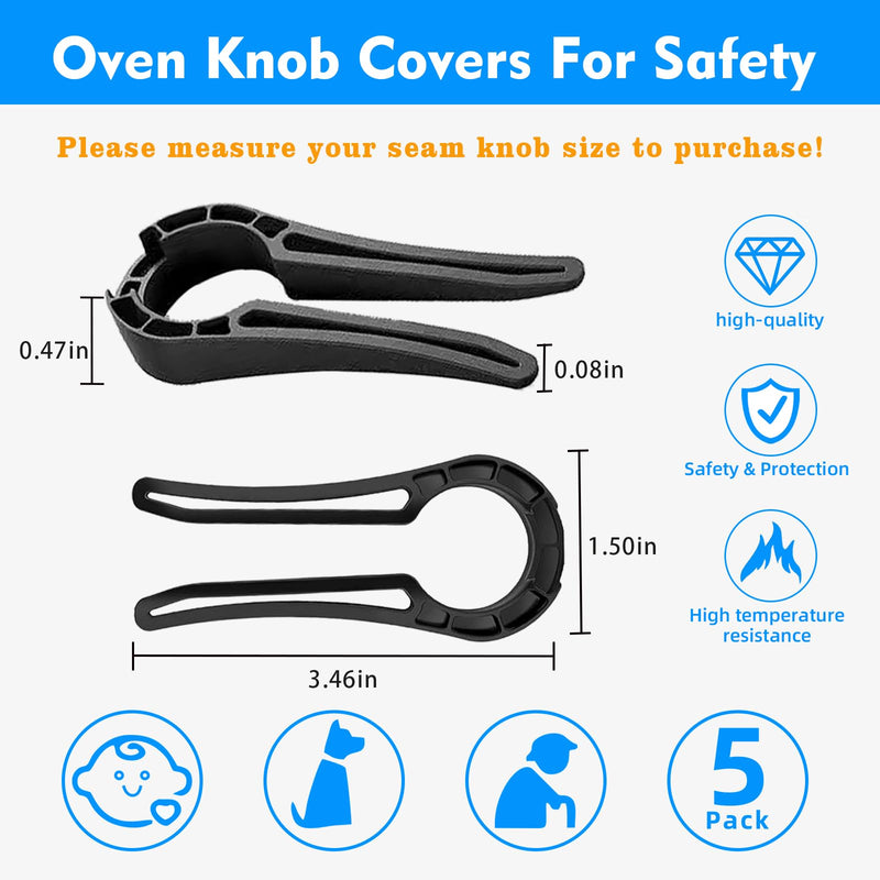 [Australia] - Gas Stove Knob Locks, Baby Oven Lock Child Safety Stove Guard & Gas Knob Safety Covers, Baby Proof Oven Lock, Durable Design Prevent Accidental Touch(5 Pack) 
