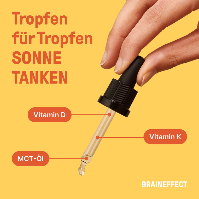 [Australia] - BRAINEFFECT Vitamin D3 K2 drops (50 ml) High-dose drops in MCT oil for a stronger effect - cover 500% of the daily requirement, 17 month supply (tasteless) Neutral 50 ml (pack of 1) 