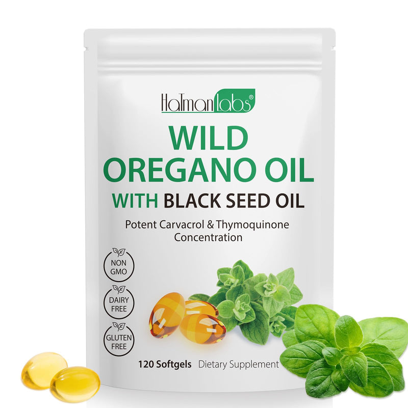 [Australia] - Oil of Oregano Softgels, 120 Count 2 in 1 6000mg Oil of Oregano with Black Seed Oil 200mg, Plant Based, Organic Oregano Oil Supplement Capsules, Non-GMO & Immune Support 1 Pack 