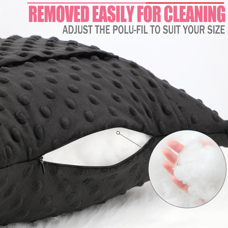 [Australia] - Star Shape Hysterectomy Pillow for Abdominal Surgery with 2 Pockets, Hysterectomy Pillows Must Have Recovery Gift Post Surgical Stomach Tummy Tuck Belly Cushion, Minky Dot Black Star Lounger Black 