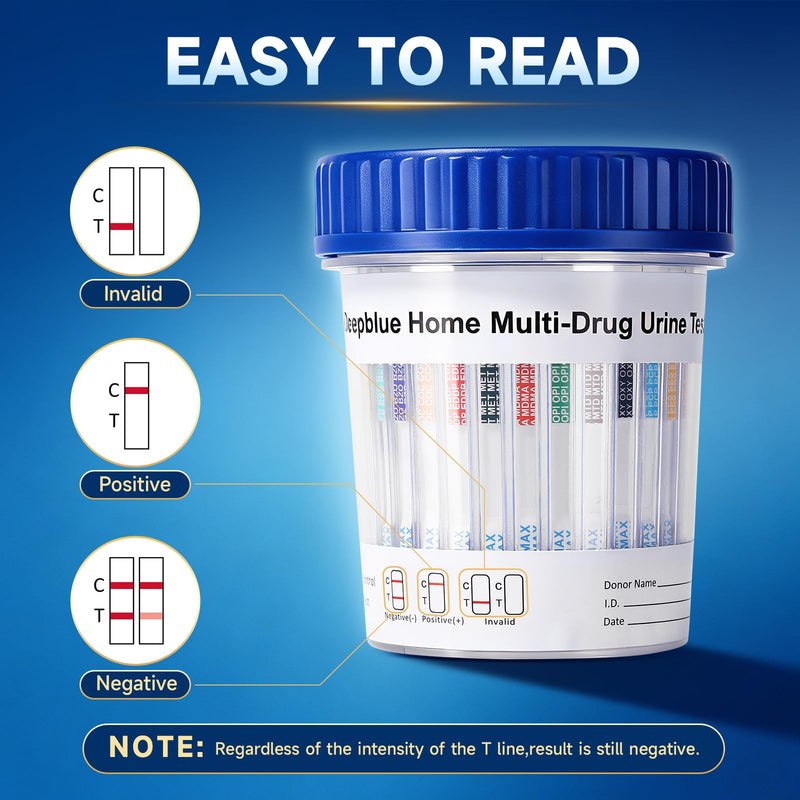 DEEPBLUE Home Multi-Drug Urine Test Cup, 17 Panel, OTC Home Use, 5 Minute Results, Rapid 1pcs