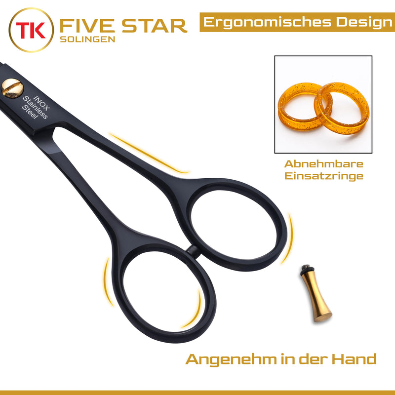 [Australia] - TK FIVE STAR SOLINGEN® Vegas Premium 6 inch extra sharp hairdressing scissors, hair scissors, beard scissors, hair cutting scissors for women, men, hairdressers and children for strong, fine hair, rustproof, micro-serrated 