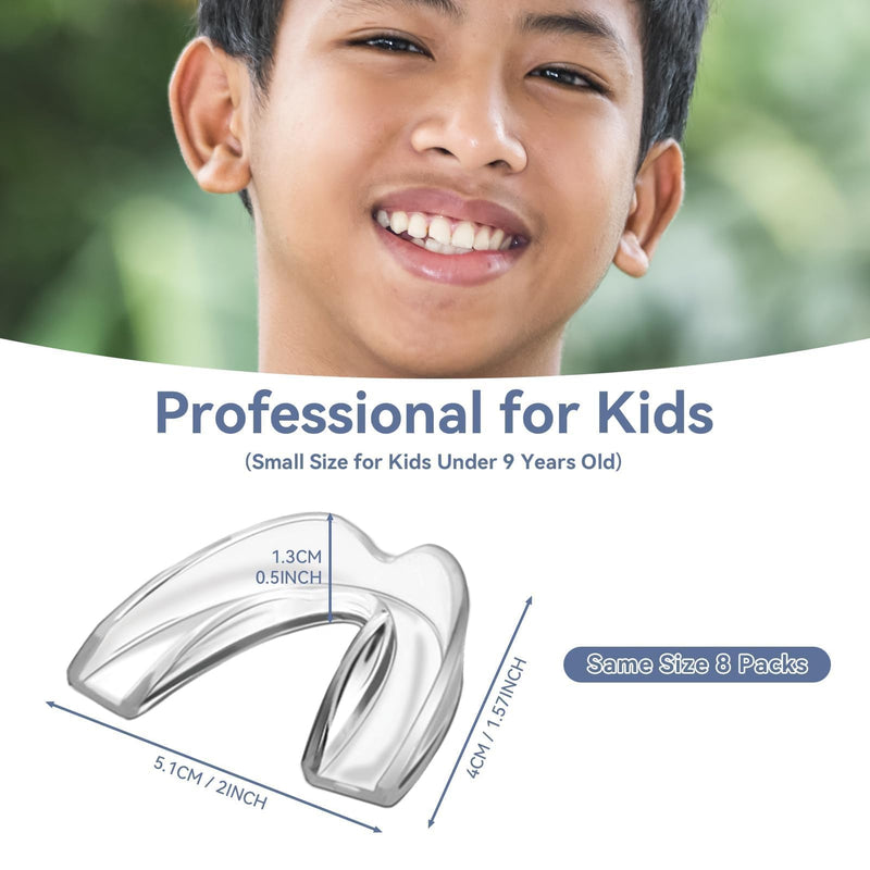 [Australia] - Kids Mouthguard for Teeth Grinding, Pack of 8 Moldable Kids Mouth Guards for Clenching Teeth, Sport Athletic, Whitening Tray 