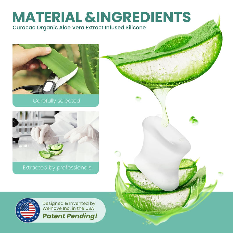 [Australia] - Welnove Upgraded Gel Toe Separators - 8-Pack Aloe Vera Extract Infused Silicone Toe Spacers for Straightening Overlapping Toes, Calluses (Large Size) 