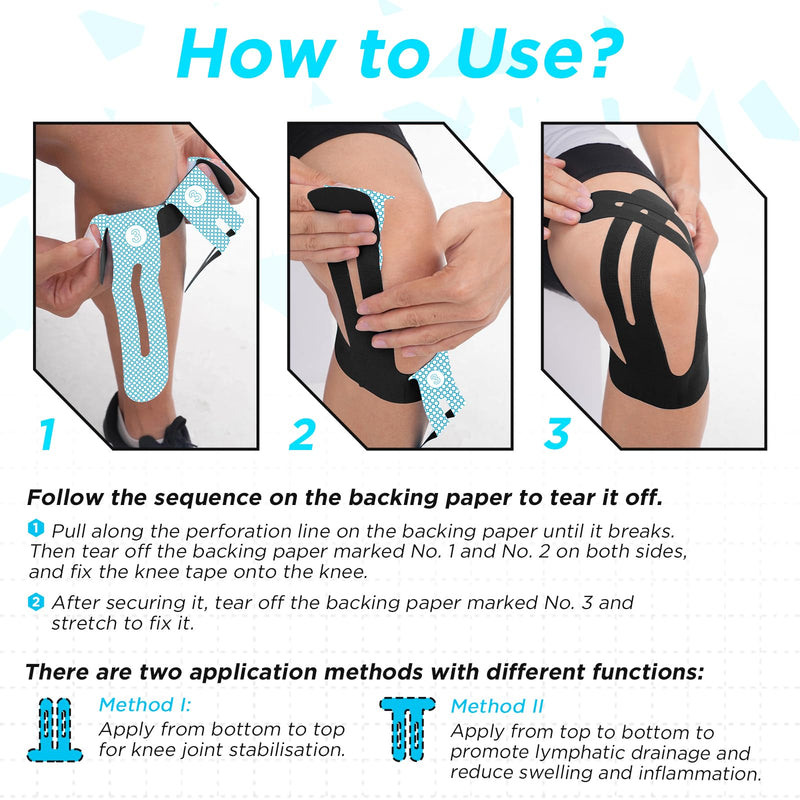 OK TAPE Nylon Kinesiology Tape for Knee, 10 Pcs Stretchable on Four Sides Precut Strips, Athletic Tape for Knee Support & Stability,Breathable and Hypoallergenic, Beige