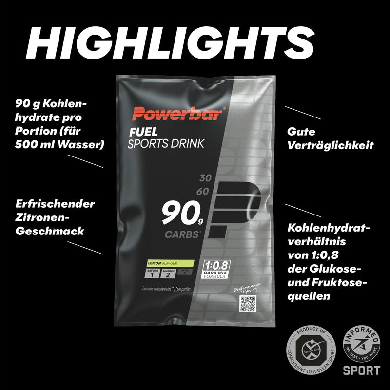 [Australia] - Powerbar - Black Line - Fuel 90 - Lemon - 10x94g - High Carb Sports Drink 