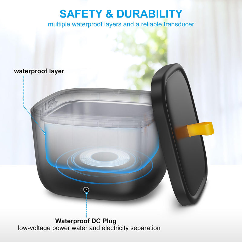 [Australia] - Ultrasonic Retainer Cleaner for Invisalign, Denture, Mouth Guard, Aligner, Toothbrush Head, 43kHz Newly Upgraded Ultrasonic Retainer Cleaner Machine, UV Ultrasonic Jewelry Cleaner with 255ML3 