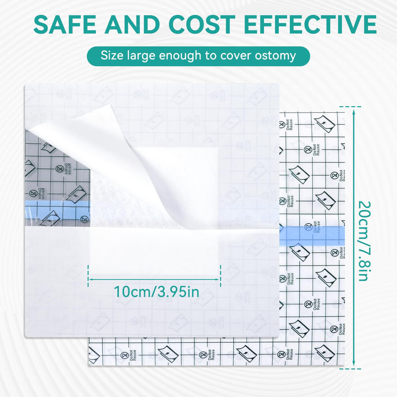 [Australia] - Waterproof Ostomy Bag Shower Cover, Stoma Shower Shields, Adhesive Bandage - No Glue On The Center of The Patch, Colostomy Ilostomy Urlostomy Bathing Bags, Waterproof Dialysis Catheter Cover, 14pcs 