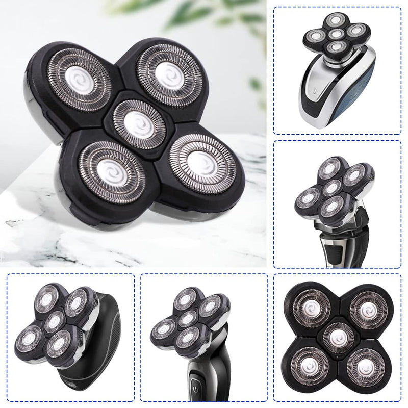 5 Head Shaver Heads, 2PCS Shaver Blade Heads Shaver Replacement for Electric Razor Shaving Bald Tool, Head and Face Electric Razor Shaver Head, Not Fit for Remington Razors and Skull Rotary Razors