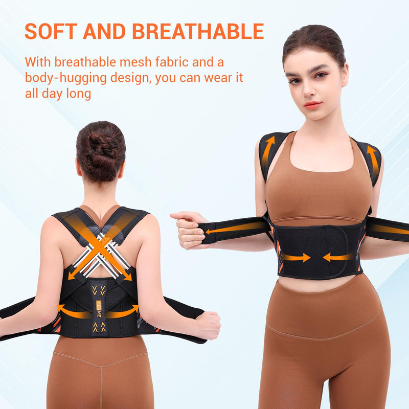 Posture Corrector-Back Brace for Men and Women, Adjust Posture To Limit Hunching, Support Back And Neck Pain, Improve Your Figure, Stretchable And Breathable, Adjustable Size (Medium) Medium