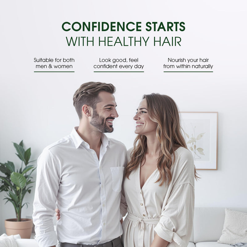 DHT Blocker Hair Growth Vitamin - 100% Natural - Zinc, Biotin, L-Lysine, Reishi & More - 60 Capsules - Men & Women
