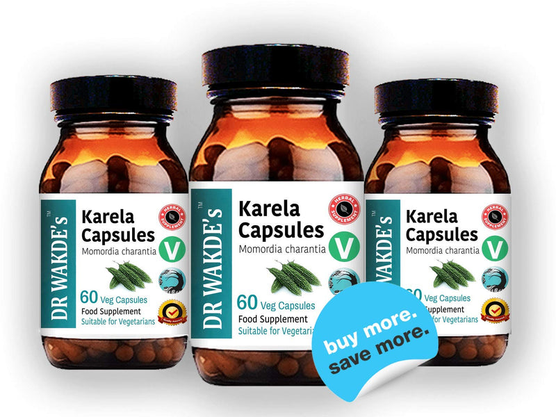 [Australia] - DR WAKDE'S Karela Capsules (Bitter Gourd, Bitter Melon, 60 Veg Caps, Plant-Based Supplement, Ayurvedic Herb, All Natural, Vegan) 