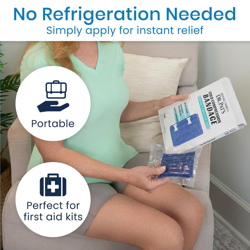 Dr Pat's Ice Tape (4 Pack) - Cooling Bandage Wrap Athletic Tape - Compression Instant Cold Compress Wrap w/Menthol - Elastic, Athletic for Sore Muscles, Pain Relief Now, Swelling, Recovery, Sports 4 Pack